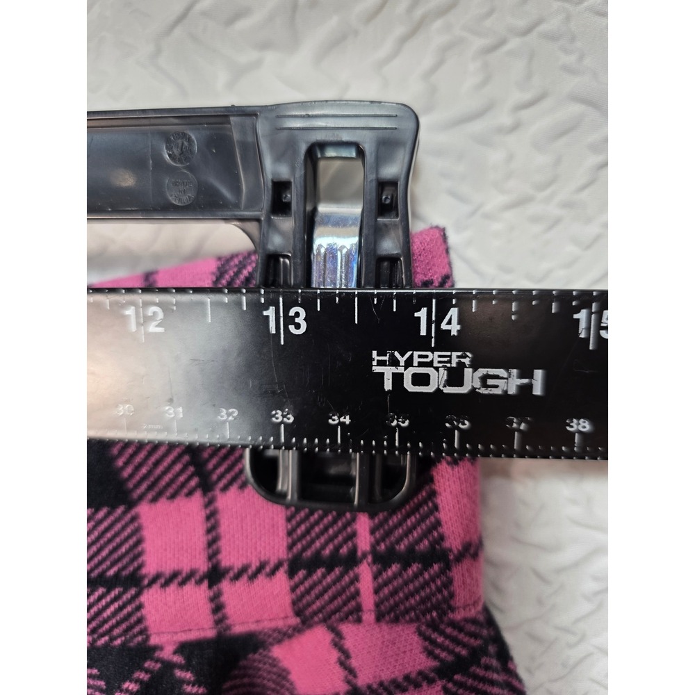 Hot Topic Skater Skirt Womens Medium Pink Black Plaid Good Lace Up Corset Emo - Picture 5 of 6
